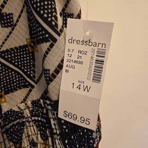 Dress Barn Shark Bite Hem Dress - Southwest Aztec Boho - Picture 9 of 11